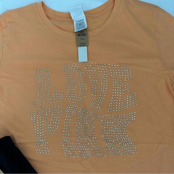 PINK Victoria’s Secret Bling Shirt and Bling Biker Shorts - Picture 2 of 5